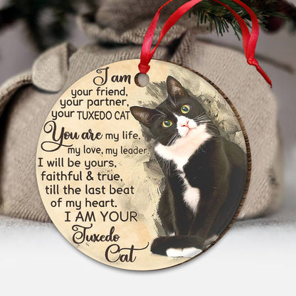 Tuxedo Cat I Am Your Friend - Cat Ornament (Printed On Both Sides) 1022