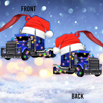 Truck Christmas Lights Trucker - Trucker Ornament (Printed On Both Sides) 1022