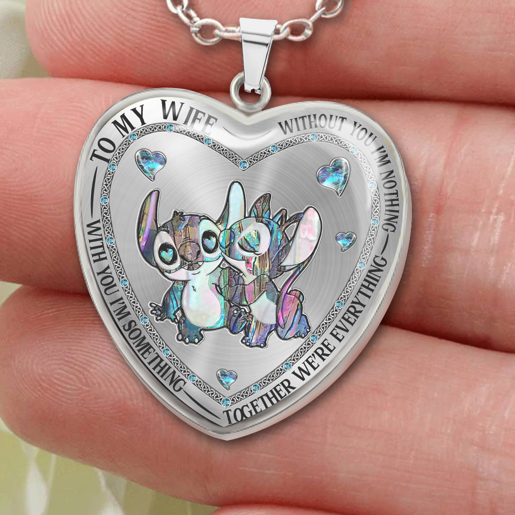 Without You I'm Nothing - Personalized Couple Ohana Heart Pendant Necklace