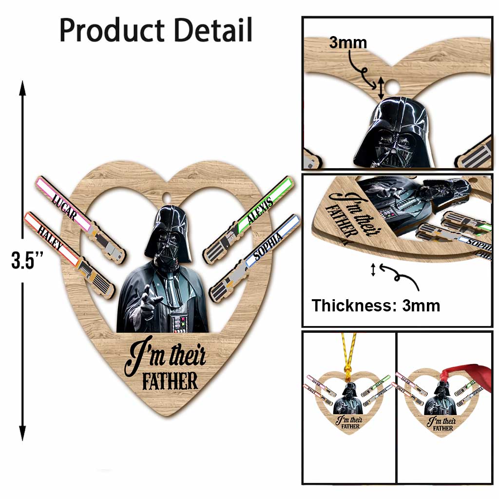 I’m Their Father - Personalized Christmas The Force Ornament (Printed On Both Sides)