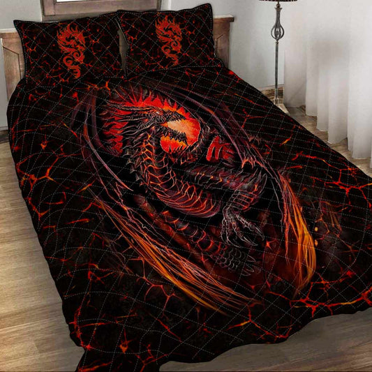 Dragon Lava Quilt Bed Set