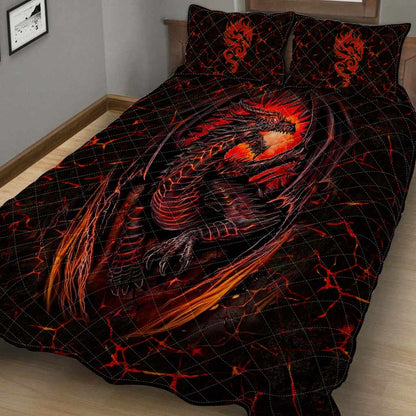 Dragon Lava Quilt Bed Set