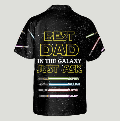 Best Dad In The Galaxy - Personalized Father's Day Hawaiian Shirt