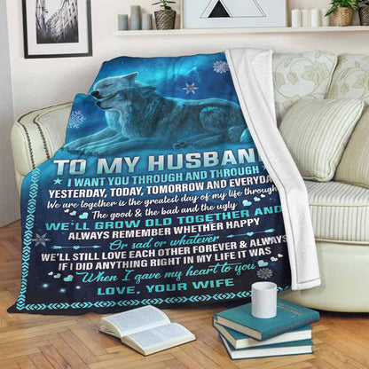 To My Husband - Husband And Wife Blanket 082021