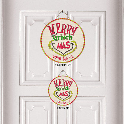 Merry Christmas - Personalized Christmas Stole Christmas Round Wood Sign