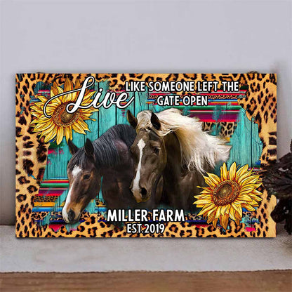 Check Ya Energy - Personalized Horse Horizontal Rectangle Wood Sign