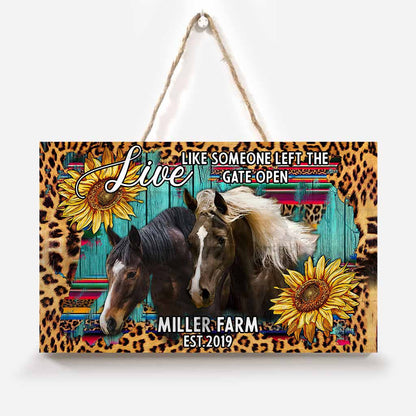 Check Ya Energy - Personalized Horse Horizontal Rectangle Wood Sign