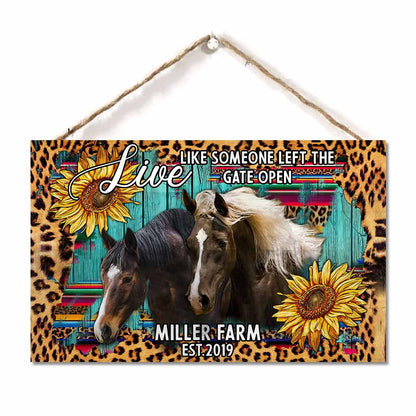 Check Ya Energy - Personalized Horse Horizontal Rectangle Wood Sign