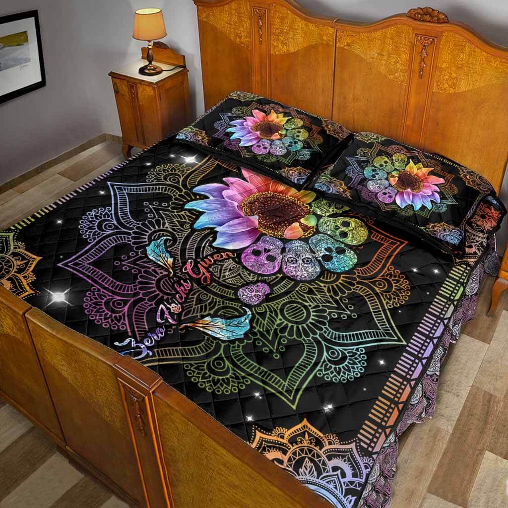 Zero Fcks Given - Skull Quilt Bed Set