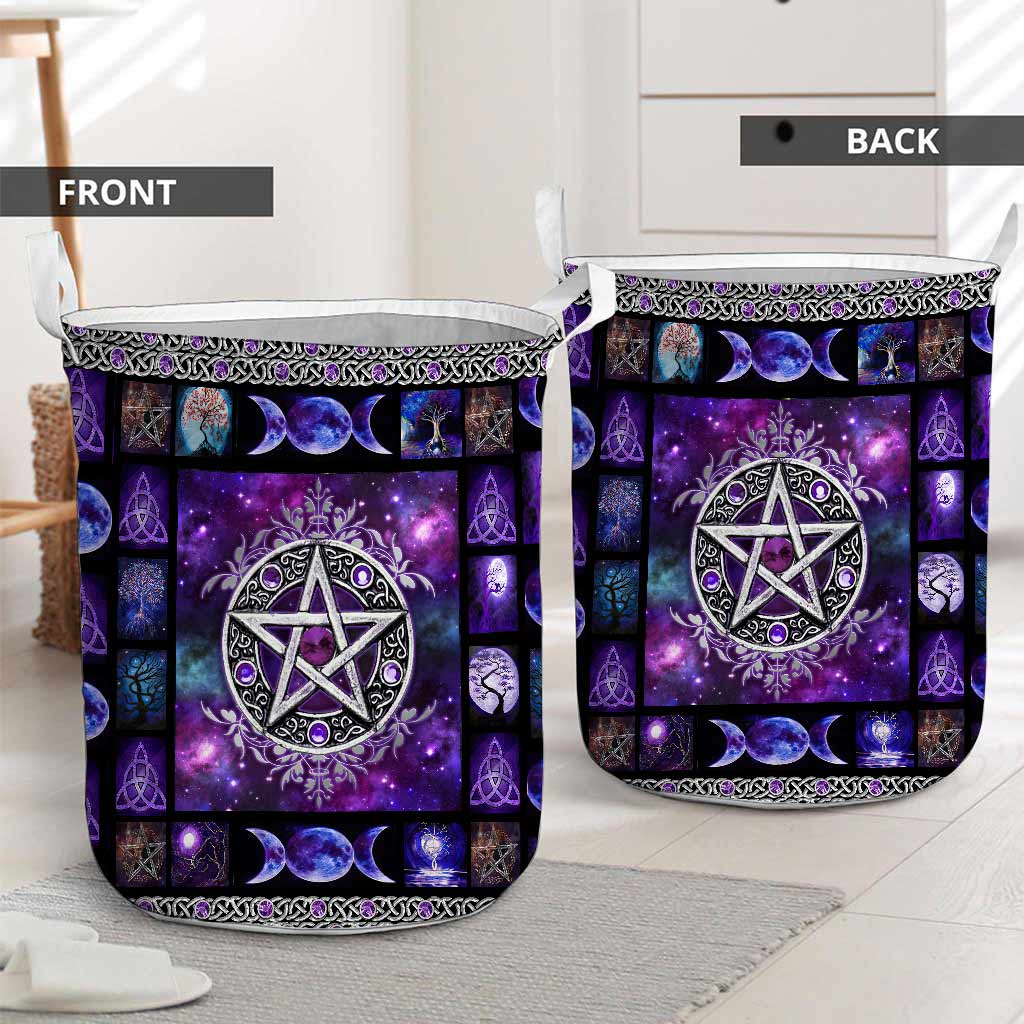 Witch Vibes Purple Pentagram - Laundry Basket