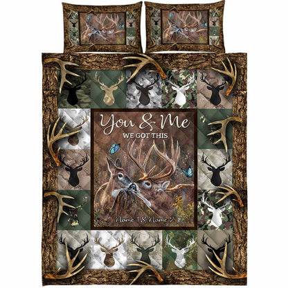 You And Me We Got This - Personalized Hunting Quilt Set