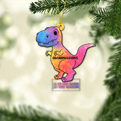 Grandmasaurus - Personalized Christmas Grandma Transparent Ornament