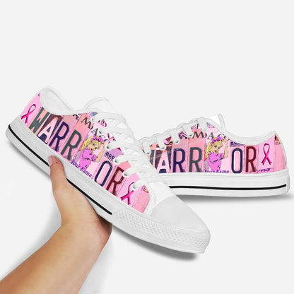 Breast Cancer Warrior License Plates Personalized Low Top Shoes