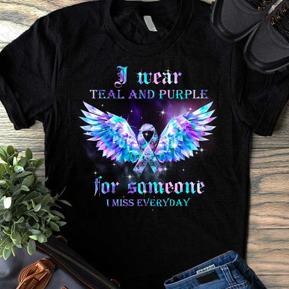 Wear Teal And Purple - Suicide Prevention Personalized T-shirt and Hoodie