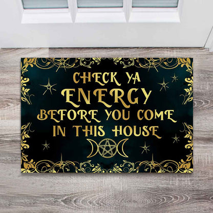 Check Ya Energy - Personalized Witch Doormat