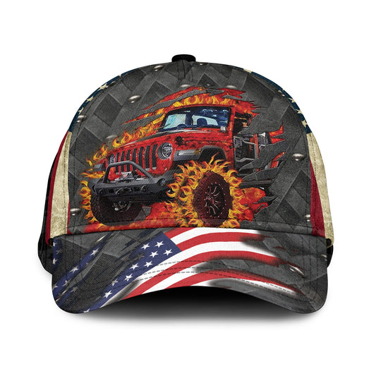 American Flag Car Classic Cap 0523