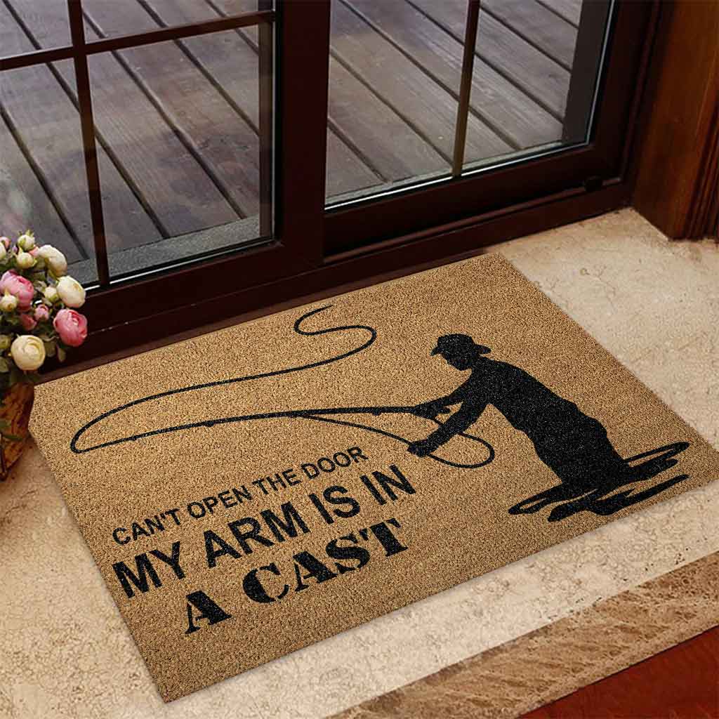 Can't Open The Door - Fishing Coir Pattern Print Doormat