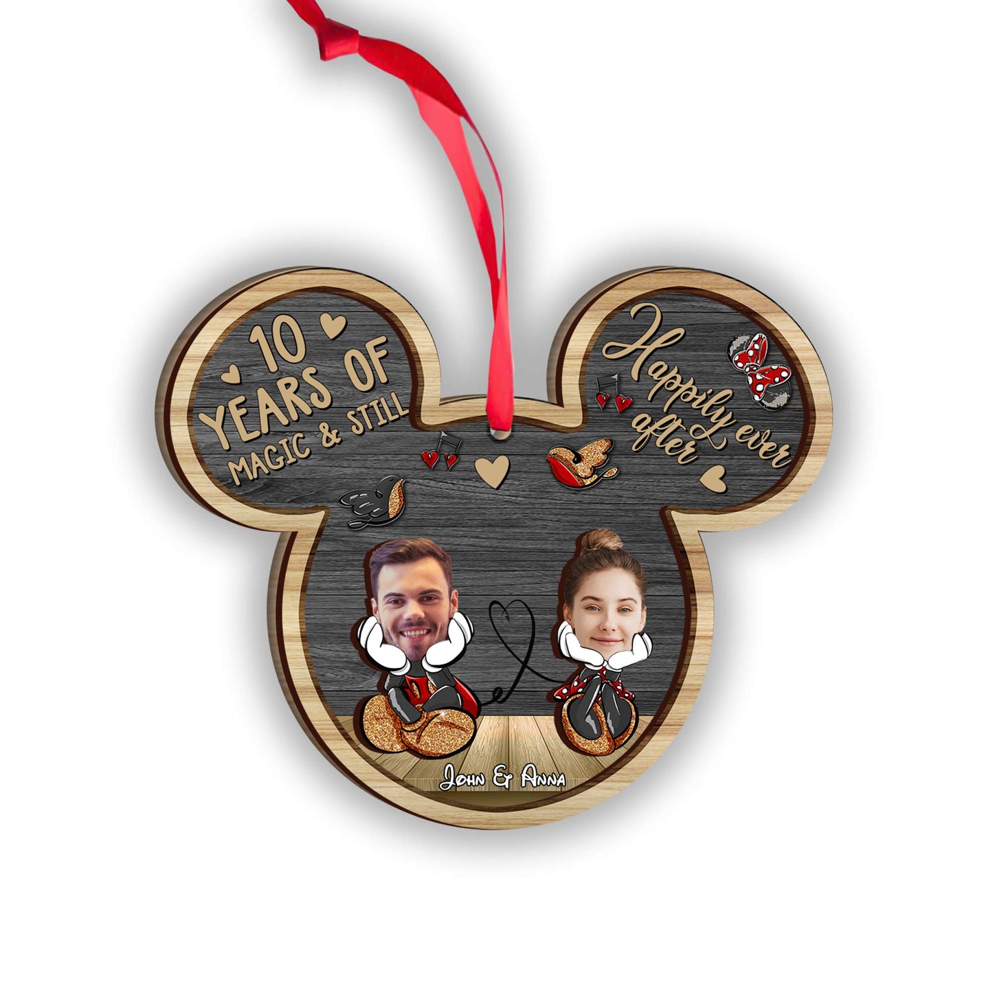 Years Of Magic - Personalized Mouse 2 Layered Piece Ornament