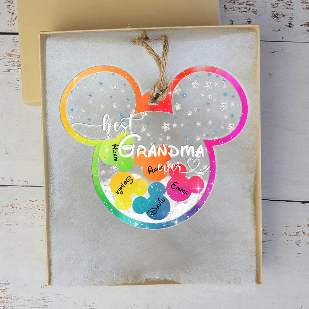 Best Grandma Ever - Personalized Grandma 3 Layered Shaker Ornament