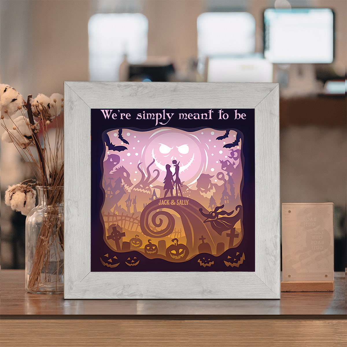 We’re Simply Meant To Be - Personalized Nightmare Light Shadow Box