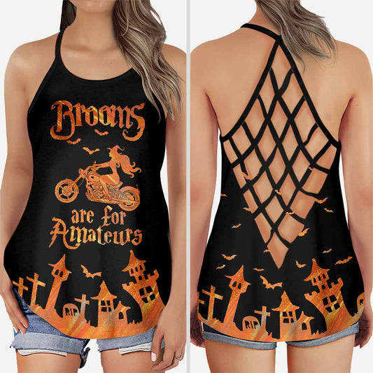 Brooms Are For Amateurs  - Biker Cross Tank Top