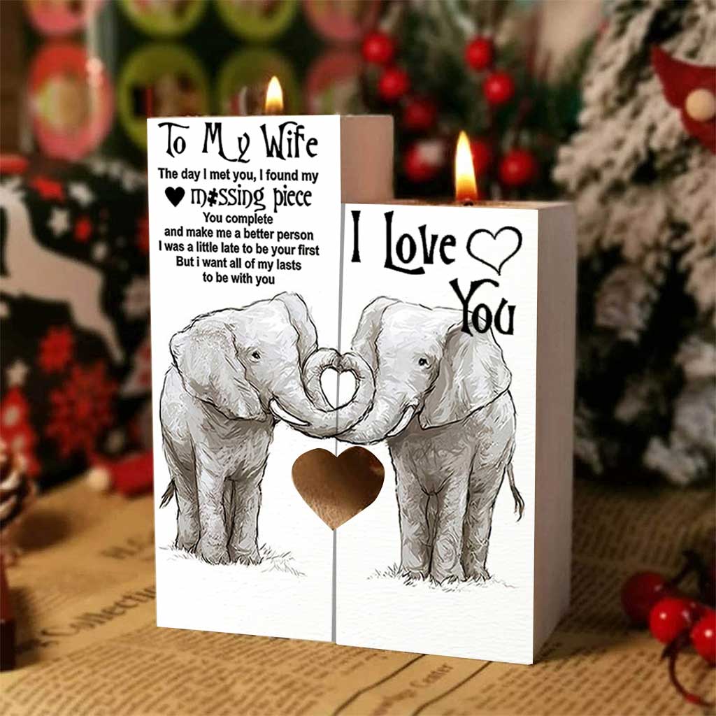 To My Wife - Elephant Candle Holder