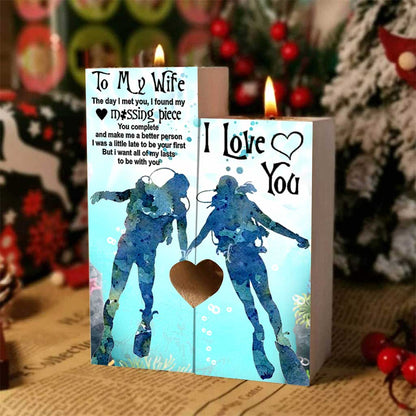 To My Wife - Scuba Diving Candle Holder