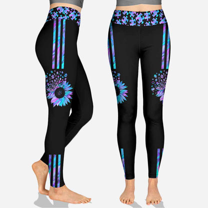 Accept Understand Love - Autism Awareness Leggings And Hollow Tank Top