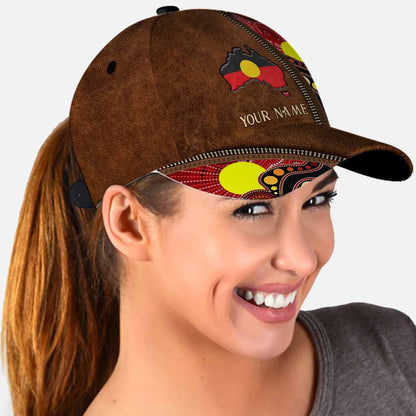 Aboriginal Australian Personalized Leather Pattern Print Classic Cap