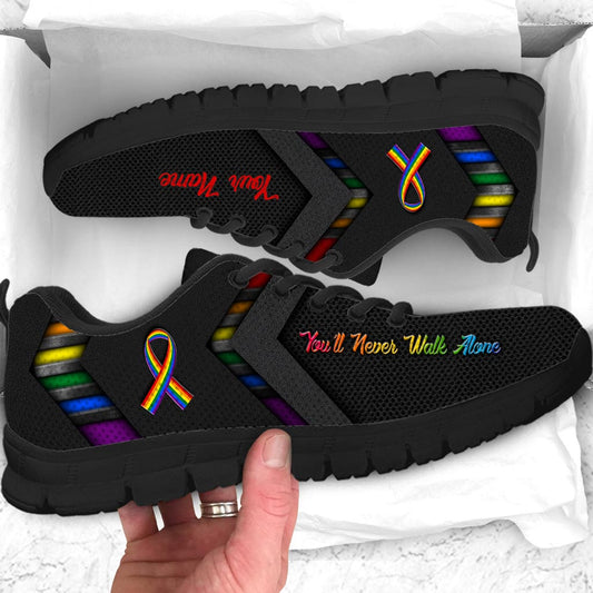 You'll Never Walk Alone - Personalized LGBT Support Sneakers