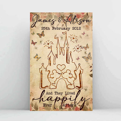 And They Lived Happily Ever After - Personalized Wedding Gift Wedding Anniversary Couple Mouse Poster