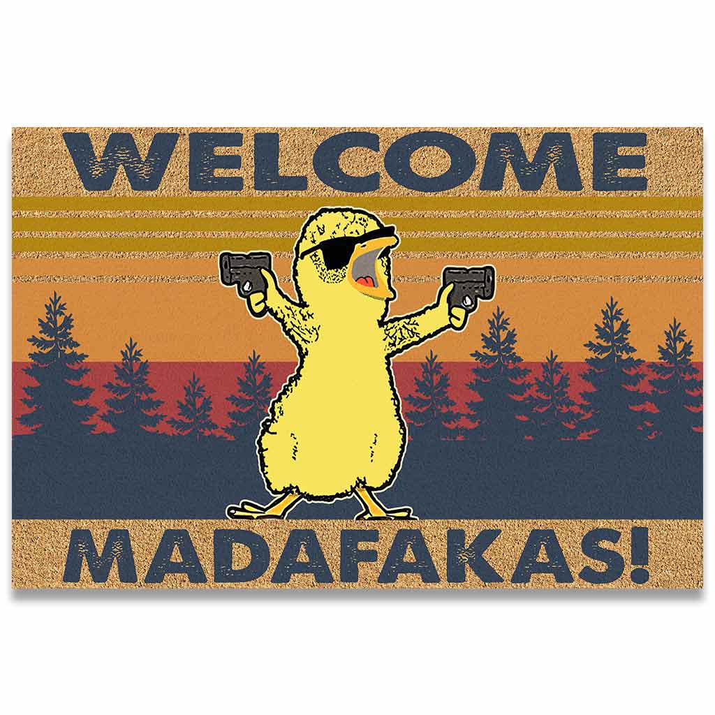 Welcome Madafakas - Chicken Coir Pattern Print Doormat