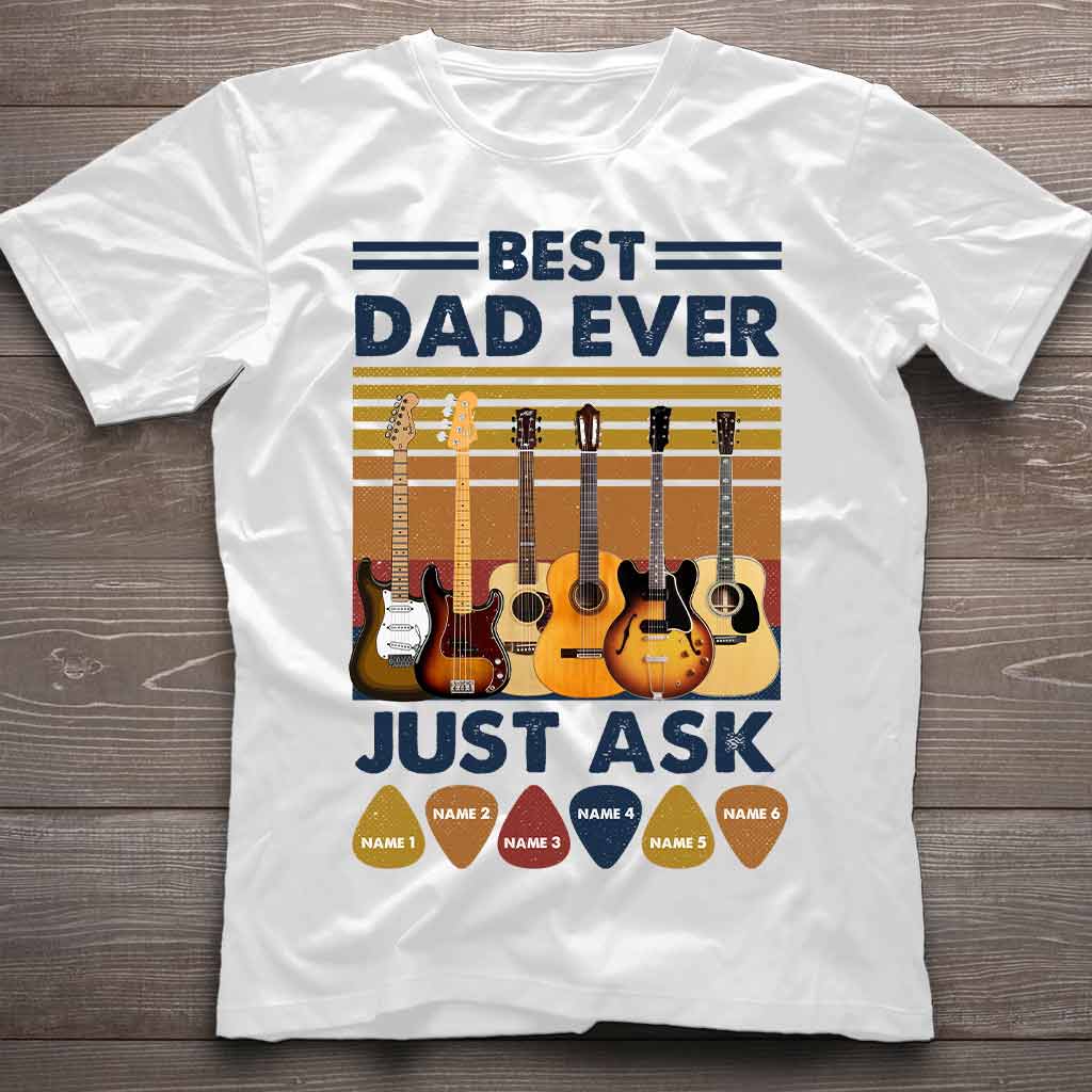 Best Dad Ever Father's Day - Guitar Personalized T-shirt And Hoodie