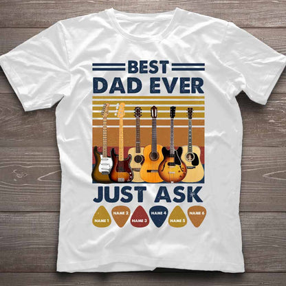 Best Dad Ever Father's Day - Guitar Personalized T-shirt And Hoodie