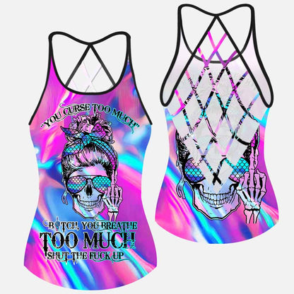 You Curse Too Much - Skull Cross Tank Top