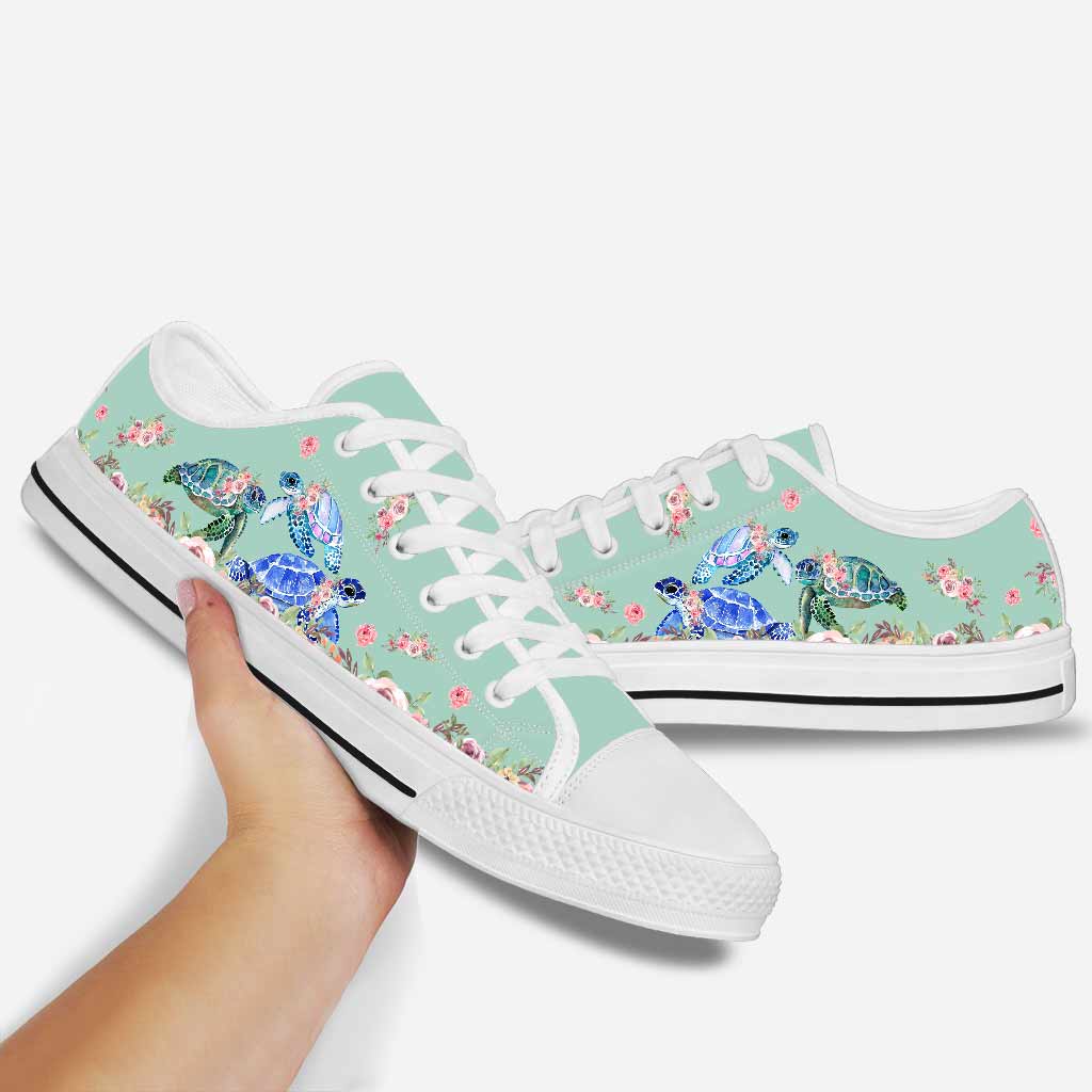 Turtle Flower  Low Top Shoes 062021