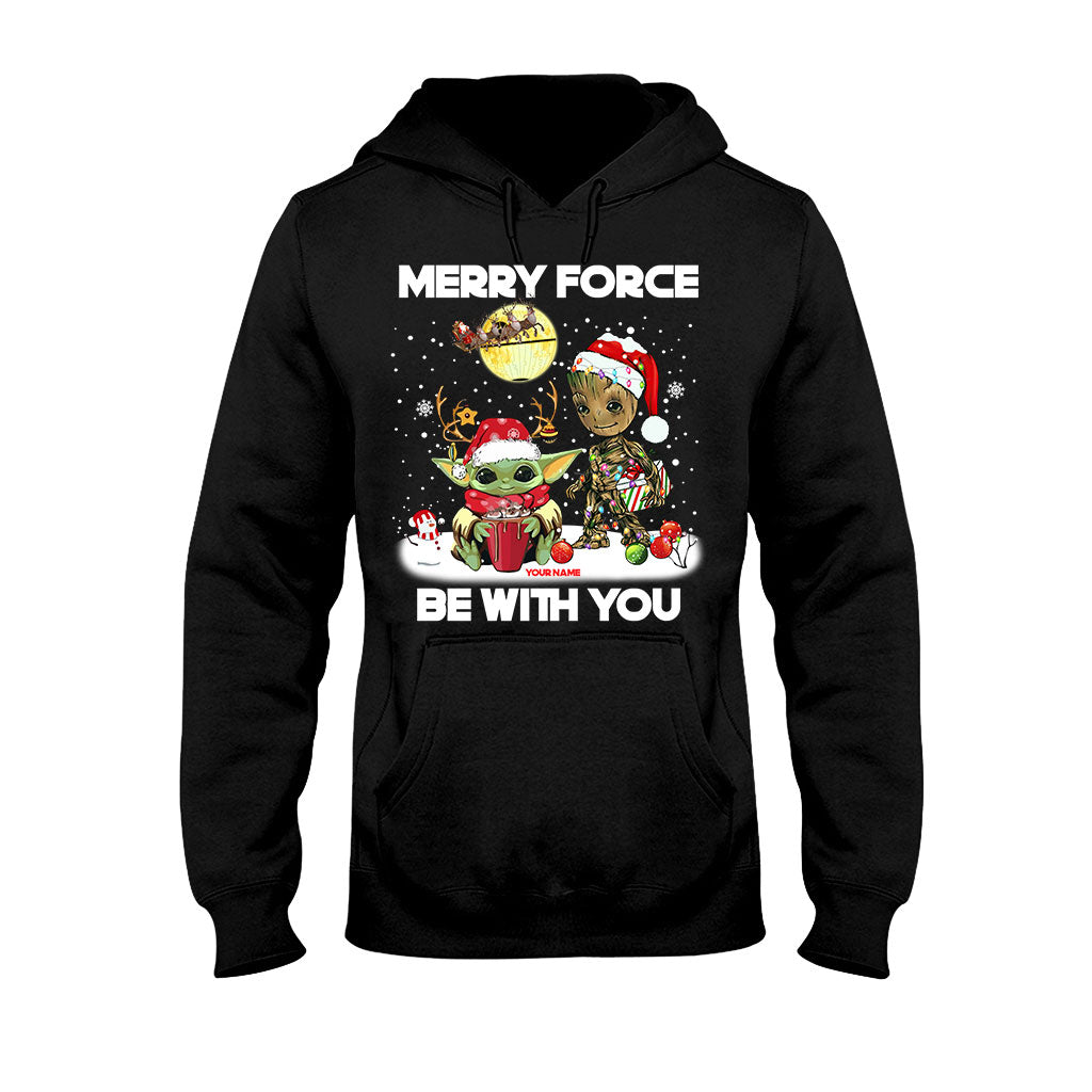 Merry Force Be With You - Personalized Christmas The Force T-shirt and Hoodie