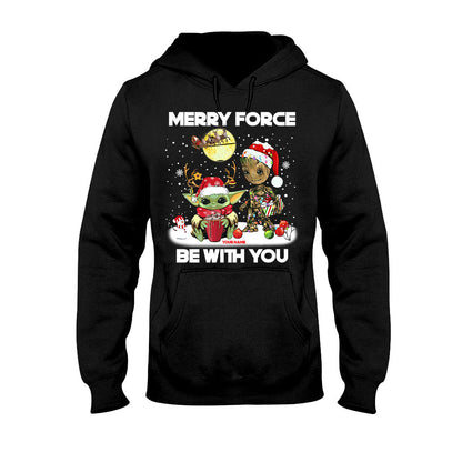 Merry Force Be With You - Personalized Christmas The Force T-shirt and Hoodie