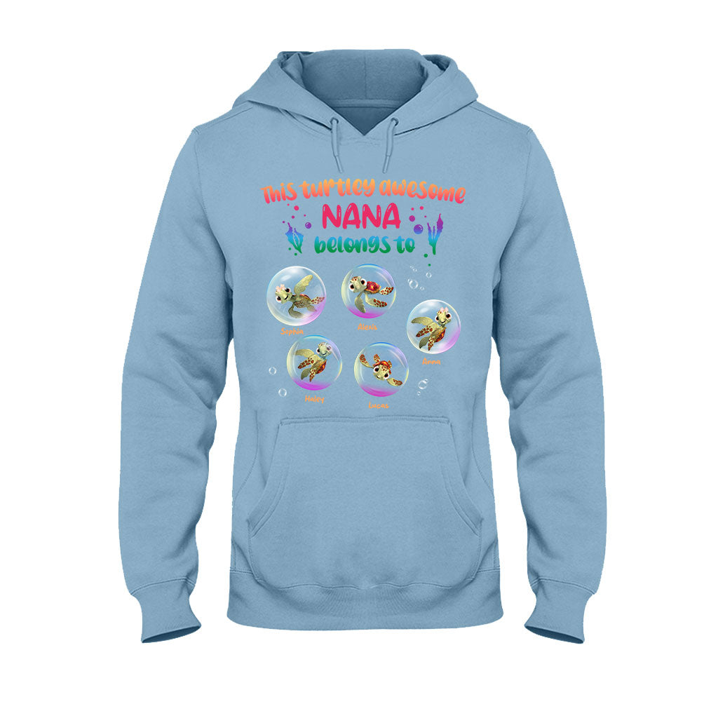 Turtley Awesome Nana - Personalized Grandma T-shirt and Hoodie