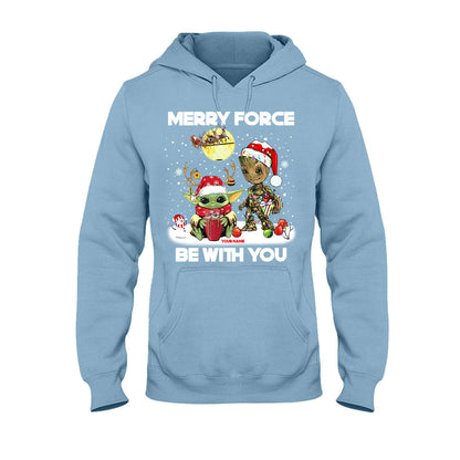 Merry Force Be With You - Personalized Christmas The Force T-shirt and Hoodie