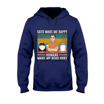 Cats Make Me Happy - Personalized Father's Day T-shirt and Hoodie