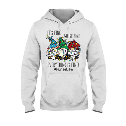 I’m Fine - Christmas Nurse T-shirt and Hoodie