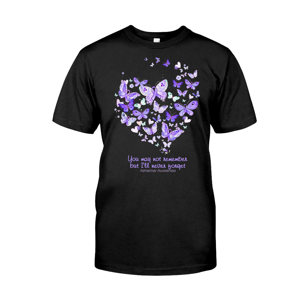 You May Not Remember Purple Butterflies - Alzheimer Awareness T-shirt and Hoodie 1121