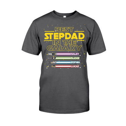 Best Stepdad In The Galaxy - Personalized Father's Day T-shirt and Hoodie