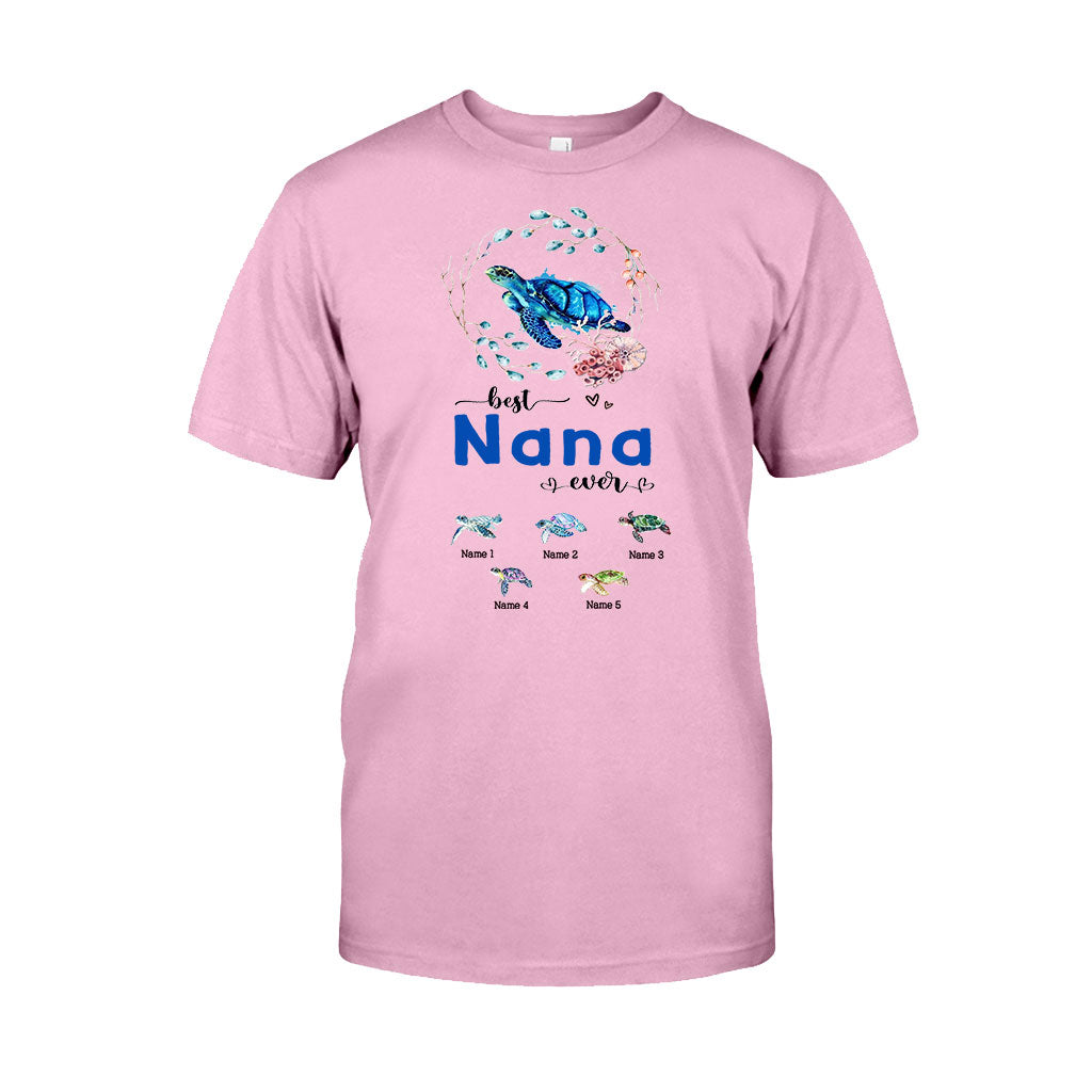 Best Nana Ever - Personalized Mother's Day Turtle T-shirt and Hoodie