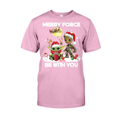 Merry Force Be With You - Personalized Christmas The Force T-shirt and Hoodie