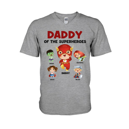 Daddy Of Superheroes - Personalized Father T-shirt and Hoodie