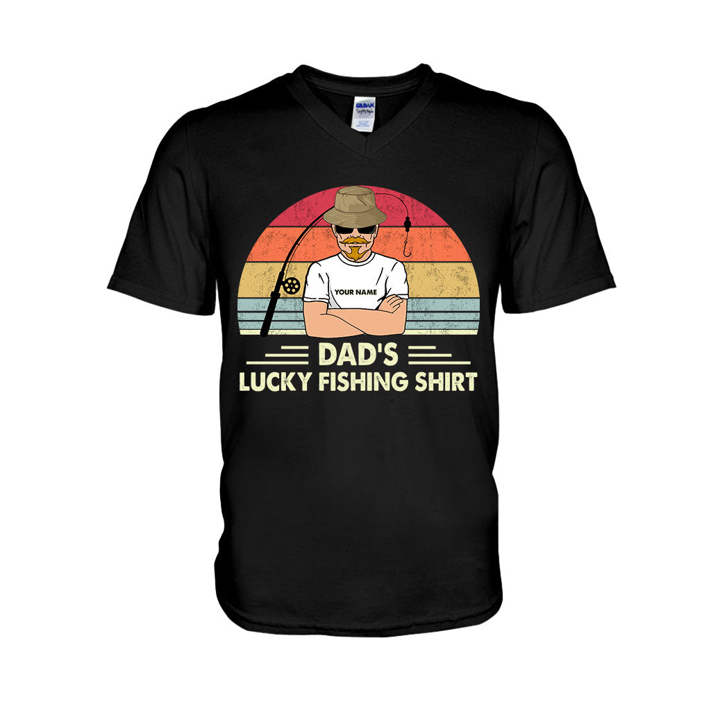 Dad's Lucky Shirt - Personalized Father's Day Fishing T-shirt and Hoodie