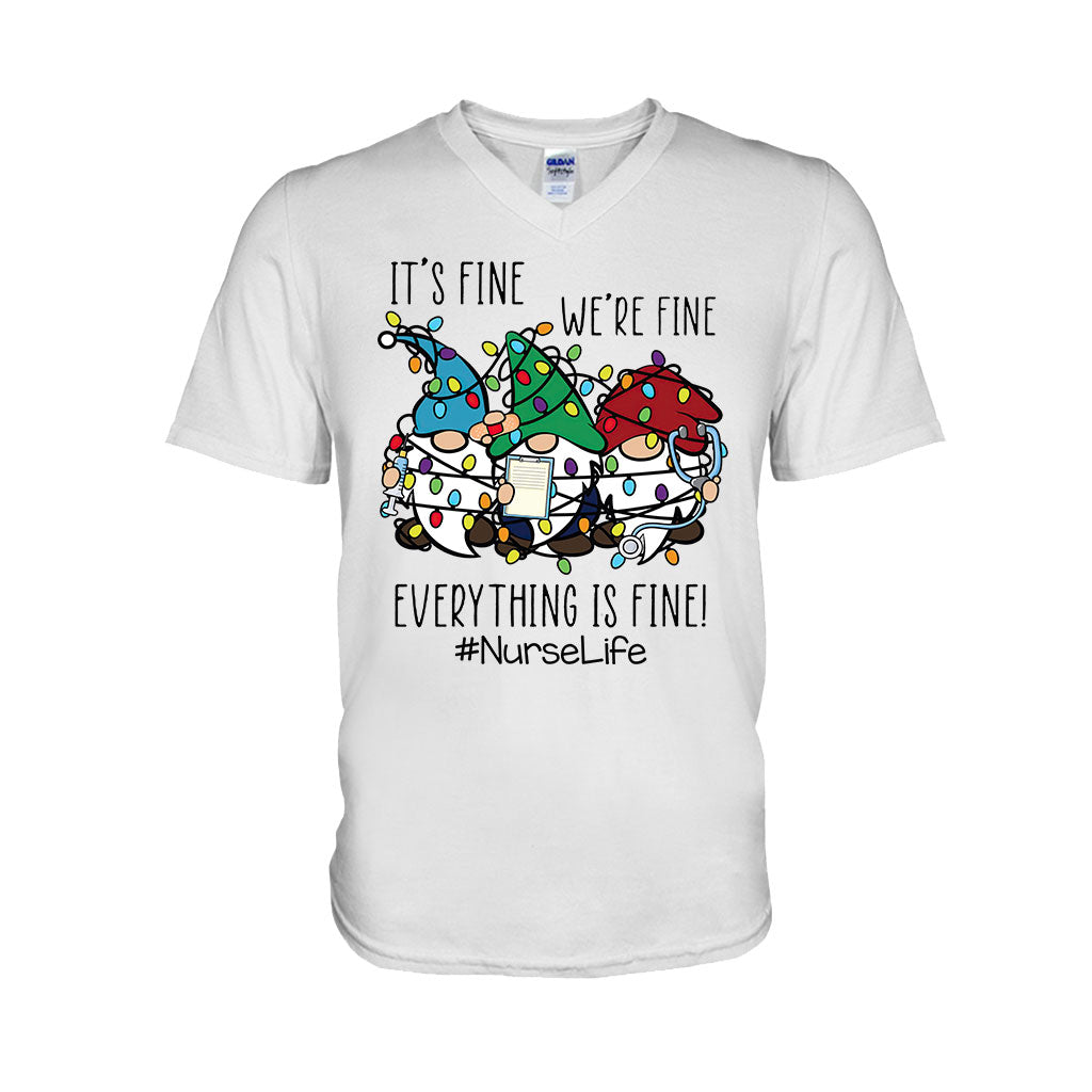 I’m Fine - Christmas Nurse T-shirt and Hoodie