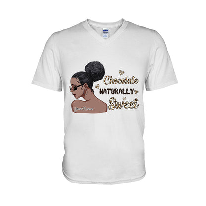 Chocolate Naturally Sweet Afro Girl - Personalized African American T-shirt and Hoodie